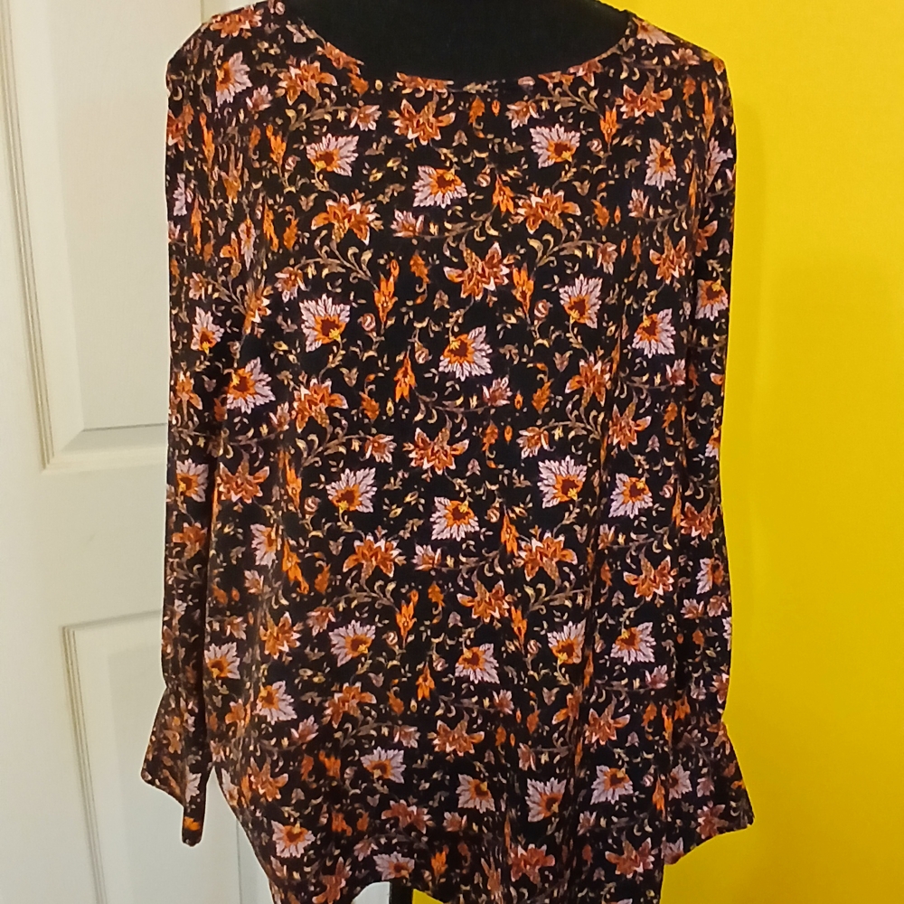 🍁🍂Primark Autumn Leaves Blouse Sz 12🍂🍁